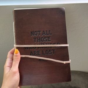 Not all who wander are lost leather bound notebook BRAND NEW